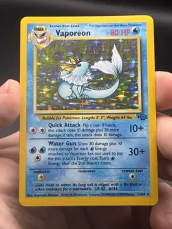 Vaporeon Holo Rare 12/64 1999 Pokemon Jungle English WOTC LP - Image 3