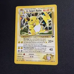 Pokemon TCG Lt. Surge's Raichu Holo Unlimited Rare Card 11/132 Gym Challenge NM - Image 1