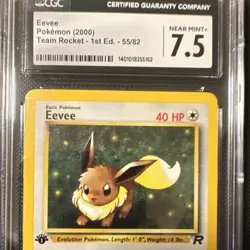 Pokemon Team Rocket 1st Edition Card Lot (2) Eevee Zubat Basic English - Image 2