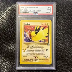 2000 Pokemon Promo #23 ZAPDOS Black Star Promo Aoki Error PSA 9 - Image 1