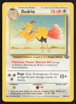 Pokemon TCG | Dodrio 34/64 | Uncommon | Jungle | Moderately Played - Image 2