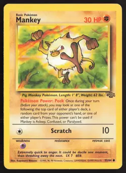 Pokemon TCG | Mankey 55/64 | Common | Jungle | Moderately Played - Image 2