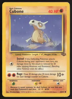 Pokemon TCG | Cubone 50/64 | Common | Jungle | Moderately Played - Image 2