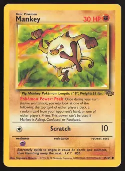 Pokemon TCG | Mankey 55/64 | Common | Jungle | Moderately Played - Image 2