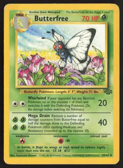 Pokemon TCG | Butterfree 33/64 | Uncommon | Jungle | Moderately Played - Image 2