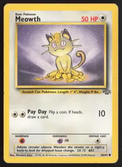 Pokemon TCG | Meowth 56/64 | Common | Jungle | Moderately Played - Image 2