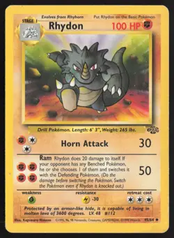 Pokemon TCG | Rhydon 45/64 | Uncommon | Jungle | Moderately Played - Image 2