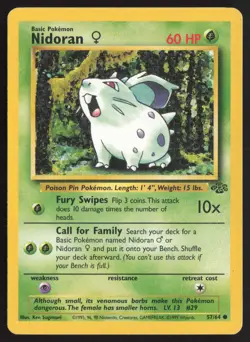 Pokemon TCG | Nidoran F 57/64 | Common | Jungle | Moderately Played - Image 2