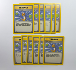 Pokemon TCG Gust of Wind Base Set #93/102 12-Card Lot WOTC Vintage 1999 Trainer - Image 1