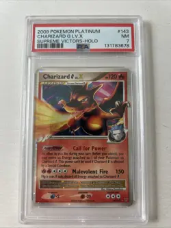 Pokemon 2009 Platinum Supreme Victors #143 Charizard G LV.X-Holo Card PSA 7 - Image 1