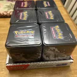 Pokemon TCG: Stacking Tins 2025 Factory Sealed 6 Tin Box With Store Display Case - Image 3