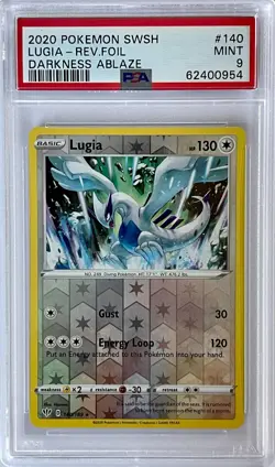 2020 Pokemon SWSH Darkness Ablaze Lugia Reverse Foil #140 PSA MINT 9 - Image 1
