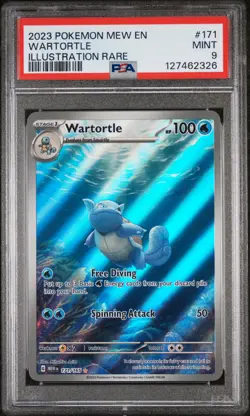 2023 POKEMON MEW EN-151 ILLUSTRATION RARE #171 WARTORTLE PSA 9 - Image 1