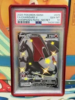 Pokemon Charizard V Champion's Path Secret Rare Full Art #079 PSA 10 Gem Mint - Image 1