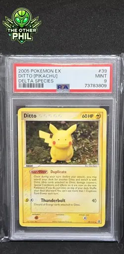 DITTO (PIKACHU) Delta Species #39 2005 Pokemon EX PSA 9 MINT - Image 1