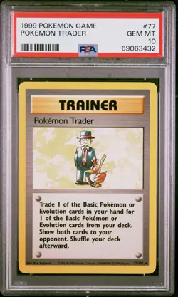 1999 Pokemon Game Pokemon Trader #77 GEM MT PSA 10 Rare - Image 1