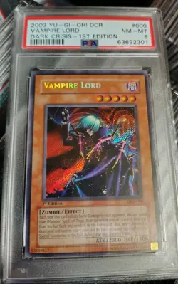 Yu-Gi-Oh! Vampire Lord Dark Crisis DCR 1st Ed Secret Rare PSA 8 - Image 1