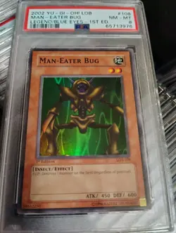Yu-Gi-Oh Man-Eater Bug LOB-108 1st psa 8 - Image 1