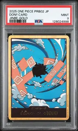 Gold DON!! Card (Jinbe) Japanese One Piece Card PRB-02 The Best Vol 2 - PSA 9 - Image 1