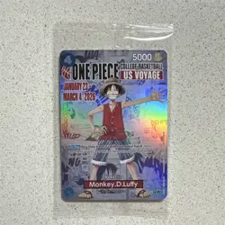 Bandai One Piece CCG Monkey.D.Luffy US Voyage Promo Full Art Holo Character Card - Image 1