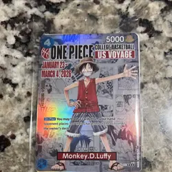 Namco Monkey.D.Luffy P-055 One Piece CCG Promo Holo College Basketball US Voyage - Image 1
