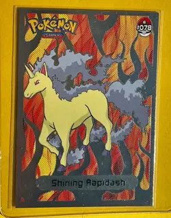 💥 Shiny RAPIDASH Pokemon Vintage Art CARD Metallic Foil Collectible Anime NM💥 - Image 1
