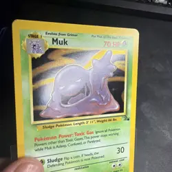 Pokemon TCG Muk Fossil Set Card 13/62 Unlimited Holo Rare 1999 - Image 3