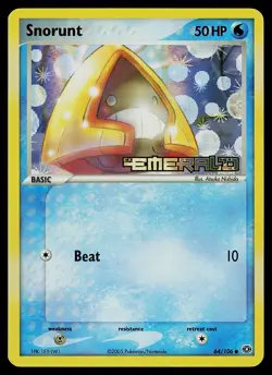 Pokemon Card - Snorunt Emerald 64/106 Common Reverse Holo Stamped - Image 1