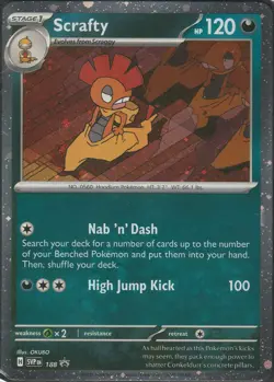 Scrafty SVP188 Journey Together Promo Cosmos Holo NM Pokemon Card - Image 1