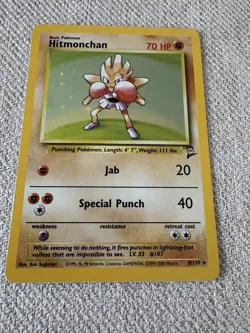 Pokemon Hitmonchan Holo Rare Card 8/130 Base Set 2 - Image 1