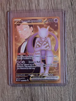 Pokemon Team Rocket's Mewtwo ex Hyper Rare Holo 240/182 Sv10 280 HP Card - Image 1