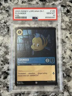 Disney Lorcana The First Chapter Flounder - Voice of Reason #145 FOIL PSA 10 - Image 1