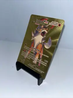 Lycanroc VMAX Metal Gold Foil Pokemon Card Fan Art Display Card HP25320 - Image 5