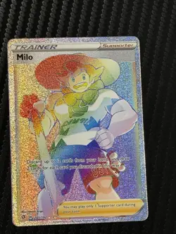 Milo 201/192 Rebel Clash NM Full Art Secret Rainbow Rare Pokemon Card - Image 1