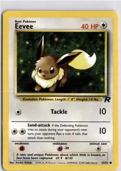 Pokemon Eevee TCG Team Rocket Card 55/82 Regular Trading Card TCG - Image 3