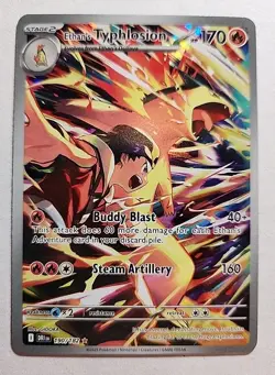 Pokemon TCG Destined Rivals Ethan's Typhlosion Illustration Rare Card 190/182 - Image 1