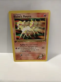 Pokemon TCG Blaine's Ponyta Card 63/132 Gym Heroes 1st Edition - Image 1