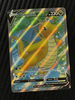 Pokemon TCG Dragonite v Full Art Holo Ultra Rare Card Pokemon Go 076/078 - Image 1
