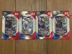 (x4) Pokemon Sword & Shield Chilling Reign Booster Pack and 1 Foil Card. Sealed - Image 1