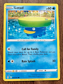 Lotad 032/203 - 2021 Pokemon Evolving Skies Common Card - CLEAN NM - Image 1