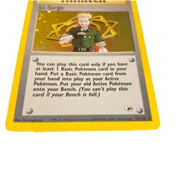 Pokemon Lt. Surge 17/132 Holo Rare Trainer Card Gym Heroes Unlimited HALF SWIRL - Image 2