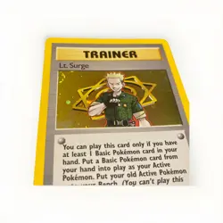 Pokemon Lt. Surge 17/132 Holo Rare Trainer Card Gym Heroes Unlimited HALF SWIRL - Image 4