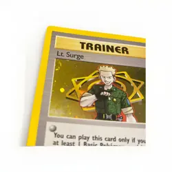 Pokemon Lt. Surge 17/132 Holo Rare Trainer Card Gym Heroes Unlimited HALF SWIRL - Image 5