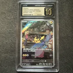 CGC Pristine 10 Pikachu 173/165 Art Rare 2023 Japanese 151 Pokemon Card - Image 1