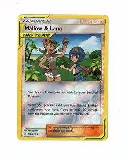 Mallow & Lana 198/236 Sm-Cosmic Eclipse Reverse Holo - Pokemon Card - Image 1