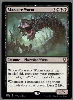Massacre Wurm 0130 Non Foil Mythic Murders at Karlov Manor MTG NM - Image 1