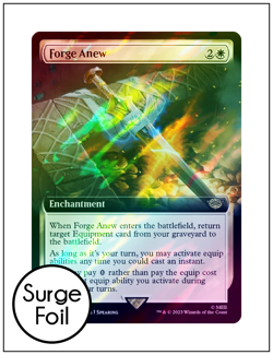 1x Forge Anew, Extended Art Surge Foil, LOTR, Magic MTG NM - Image 1