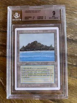 MTG Revised Tropical Island, BGS 9, Graded, Rare!, Magic The Gathering - Image 1