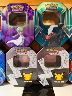 Lot of 10x Pokemon TCG Small Hexagon Tins EMPTY Darkrai Gardevoir Salamence 25th - Image 3