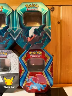 Lot of 10x Pokemon TCG Small Hexagon Tins EMPTY Darkrai Gardevoir Salamence 25th - Image 4